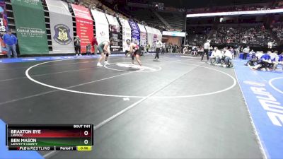 215 Class 1 lbs Cons. Round 1 - Ben Mason, Lafayette County vs Braxton Bye, Lawson