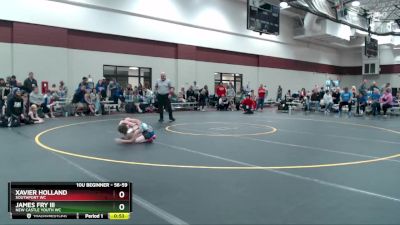 56-59 lbs Quarterfinal - James Fry Iii, New Castle Youth WC vs Xavier Holland, Southport WC