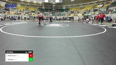 165 lbs 3rd Place - Zackery Kendrick, Cyclone Youth Wrestling vs Logan Kelsoe, Cyclone Youth Wrestling