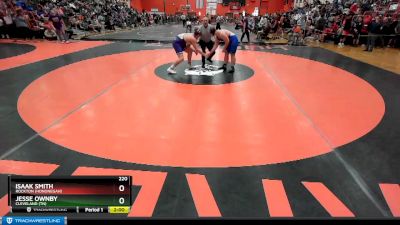 220 lbs Cons. Round 1 - Isaak Smith, Rockton (Hononegah) vs Jesse Ownby, CLEVELAND (TN)