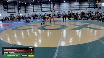 190 lbs Round 3 (3 Team) - Zane Terrell, GREAT BRIDGE WRESTLING CLUB vs Roman Calvani, SHENANDOAH VALLEY WRESTLING CLUB