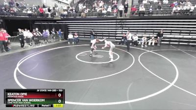 153 lbs Champ. Round 1 - Keaton Opie, Mountain Ridge vs Spencer Van Woerkom, Lone Peak High School