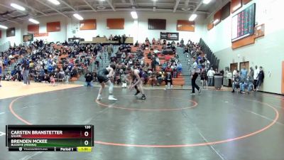 120 lbs Quarterfinal - Carsten Branstetter, Galion vs Brenden McKee, Buckeye (Medina)