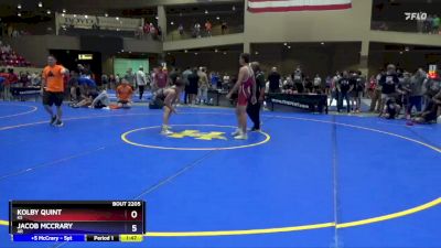 132 lbs Cons. Round 2 - Kolby Quint, KS vs Jacob McCrary, AR