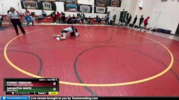 136 Girls Cons. Semi - Samantha White, Broomfield vs Sydney Freeman, Eaglecrest Wrestling Club