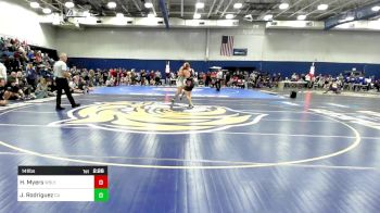 141 lbs Quarterfinal - Hayden Myers, Wesleyan vs James Rodriguez, Castleton