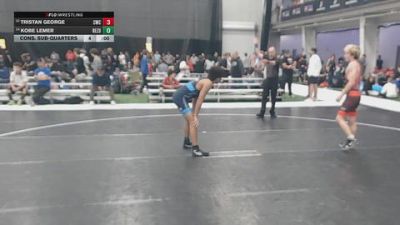 126 lbs Cons. Sub-quarters - Kobe Lemer, Rezults vs Tristan George, Chatfield Wrestling Club