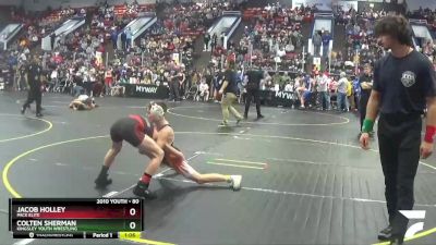 80 lbs Cons. Round 5 - Colten Sherman, Kingsley Youth Wrestling vs Jacob Holley, Pack Elite