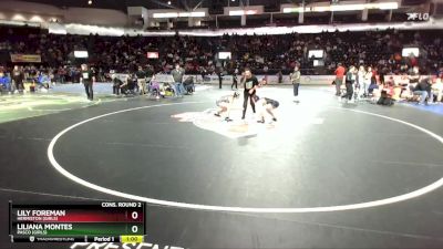 Girls 100 lbs Cons. Round 2 - Liliana Montes, Pasco (Girls) vs Lily Foreman, Hermiston (Girls)