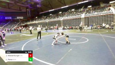 50 lbs Quarterfinal - Jensen Wasserburger, Cwc vs Lucas Perez, Bear Cave