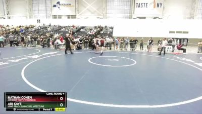 145 lbs Cons. Round 4 - Ari Kaye, Long Beach Gladiators Wrestling vs Nathan Cohen, Amherst Youth Wrestling