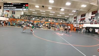 132 lbs Round 5 - Felix Matthiesen, Worland Middle School vs Rhythm Hilts, Lander Middle School