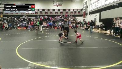 50 lbs Cons. Round 2 - James Cash, Knights Youth Wrestling vs Ruby Hynick, Cobra Wrestling Club