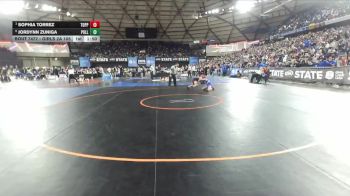Girls 2A 105 lbs Semifinal - Sophia Torrez, Toppenish (Girls) vs Jordynn Zuniga, Pullman (Girls)