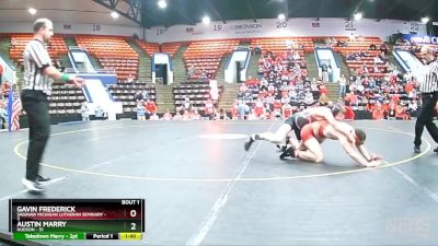 150 lbs Quarterfinals (8 Team) - Austin Marry, Hudson vs Gavin Frederick, Saginaw Michigan Lutheran Seminary