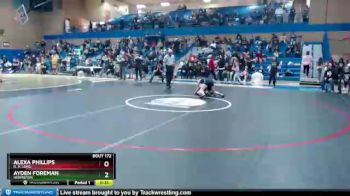 100 lbs Cons. Round 2 - Alexa Phillips, R. A. Long vs Ayden Foreman, Hermiston