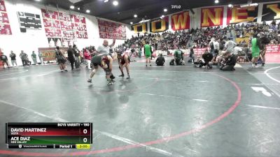 190 lbs Champ. Round 2 - David Martinez, Vista vs Ace Diaz, Simi Valley