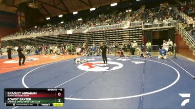 45 lbs Cons. Round 4 - Rowdy Baxter, Eastside United Wrestling Club vs Bradley Abraham, North Big Horn Rams