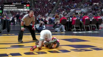 133 lbs First Round - Austin Carfley, Bishop McCort vs Landon Michaels, Lewisburg