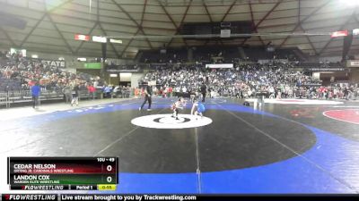 49 lbs Cons. Round 2 - Landon Cox, Warden Elite Wrestling vs Cedar Nelson, Orting Jr. Cardinals Wrestling