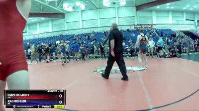 152 lbs Cons. Round 2 - Liam Delaney, OH vs Kai Mishler, MI