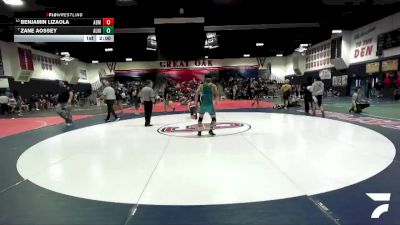 157 lbs Champ. Round 2 - Zane Aossey, Aliso Niguel vs Benjamin Lizaola, AB Miller