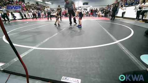 46 lbs Round Of 16 - Lane Powell, Verdigris Youth Wrestling vs Mason Wenetschlaeger, Salina Wrestling Club