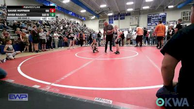 61 lbs Rr Rnd 3 - Gauge Huffman, Vinita Kids Wrestling vs River Raasch, Black Fox Wrestling Club