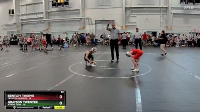 72 lbs Round 1 (6 Team) - Bentley Thoryk, Tri State Hammers vs Grayson Twenter, Xtreme Team