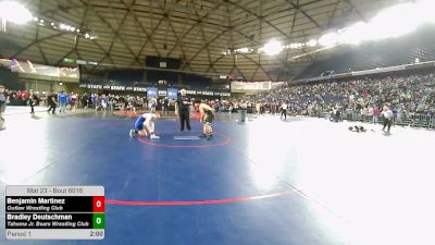 144 lbs Champ. Rd Of 16 - Benjamin Martinez, Outlaw Wrestling Club vs Bradley Deutschman, Tahoma Jr. Bears Wrestling Club
