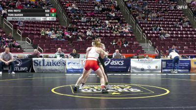 112 lbs First Round - Iris Reitz, Redbank Valley-G vs Tori Baker, Biglerville-G