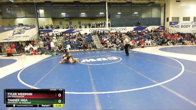 133 lbs Cons. Round 3 - Tanner Higa, University Of Dubuque vs Tyler Weidman, UW-Whitewater