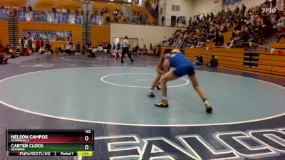 132 lbs Semifinal - Carter Clock, Newberg vs Nelson Campos, McMinnville