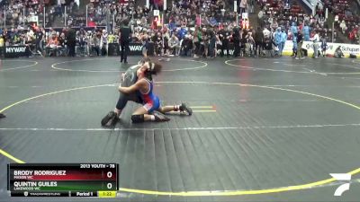 78 lbs Champ. Round 1 - Brody Rodriguez, Mason WC vs Quintin Guiles, Lakewood WC