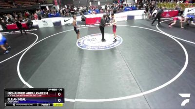 70 lbs Cons. Round 5 - Mohammed Abdulkareem, S. K. Golden Boys Wrestling Club vs Elijah Neal, California