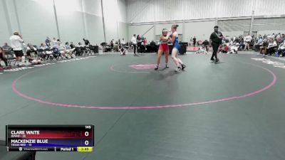 145 lbs Round 3 (6 Team) - Clare Waite, Idaho vs Mackenzie Blue, Texas Red