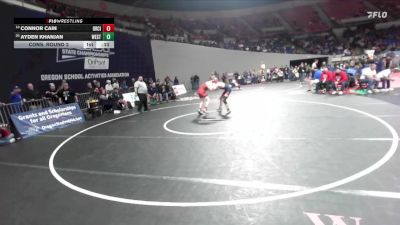 6A Boys 120 lbs Cons. Round 2 - Ayden Khanjan, Westview Boys vs Connor Cain, Oregon City Boys