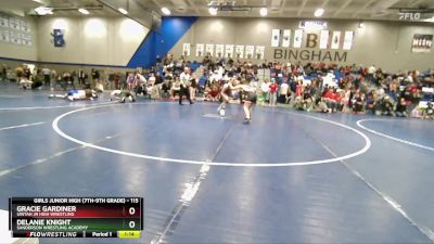 115 lbs Quarterfinal - Delanie Knight, Sanderson Wrestling Academy vs Gracie Gardiner, Uintah Jr High Wrestling