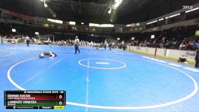 88 lbs Cons. Round 2 - Lorenzo Urquiza, Bagdad vs Dennis Kocsis, Camp Verde Middle School