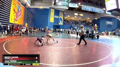 106 lbs Cons. Round 3 - Brody Sayers, Belmont Hill vs Cole Perrin, Delaware Military Academy