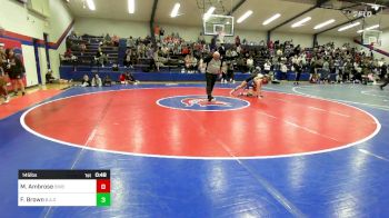 145 lbs Consi Of 8 #2 - Madeline Ambrose, Bixby HS Girls vs Faith Brown, Broken Arrow Girls