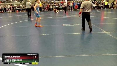 95 lbs Cons. Round 3 - Maddox Benson, MWC Wrestling Academy vs Legend Frederick, Legends Of Gold
