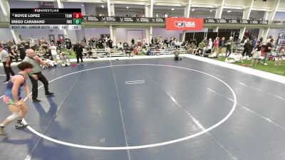 Junior Boys - 165 lbs Cons. Round 1 - Royce Lopez, Toss Em Up Wrestling Academy vs Diego Carabano, Fishers Wrestling Club