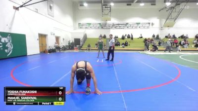 141 lbs Champ. Round 1 - Yoshia Funakoshi, Cerritos College vs Manuel Sandoval, East Los Angeles College