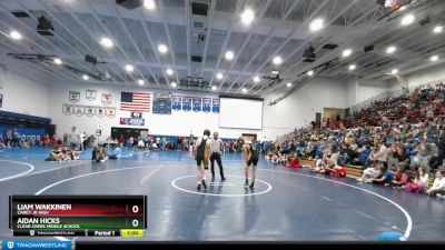 127 lbs Cons. Round 1 - Liam Wakkinen, Carey Jr High vs Aidan Hicks, Clear Creek Middle School