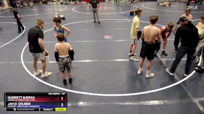 97 lbs Quarterfinal - Garrett Bjerga, Pinnacle Wrestling Club vs Jayce Gruber, Pursuit Wrestling Minnesota