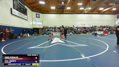 124 lbs Cons. Round 3 - Mya Crespo, Vanguard vs Jade Morales, Southern Oregon University