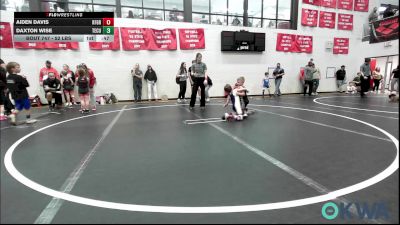 52 lbs Consi Of 8 #2 - Aiden Davis, Kingfisher YellowJackets vs Daxton Wise, Tecumseh Youth Wrestling