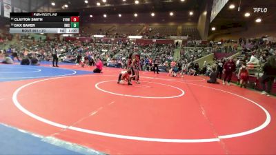 70 lbs Cons. Round 3 - Clayton Smith, Gentry Youth Organization Wrestling vs Dax Baker, Bentonville Wrestling Club