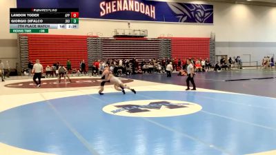 149 lbs 7th Place Match - Giorgio Difalco, Johns Hopkins vs Landon Yoder, Apprentice School